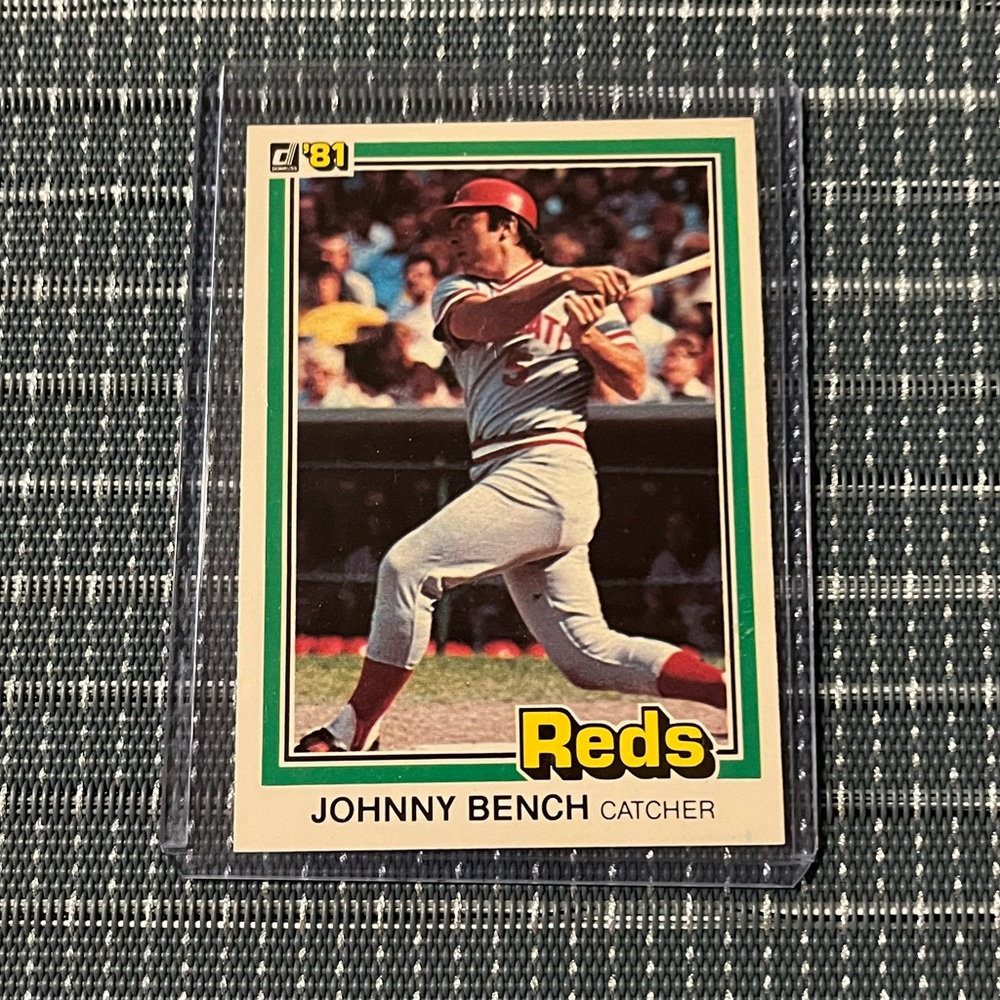 ⭐️ Johnny Bench ⚾️ 1981 Donruss Cincinnati Reds MLB Baseball Card #182
